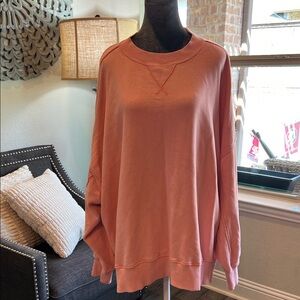 Cozy Oversized Crewneck Sweatshirt - Dusty Rose